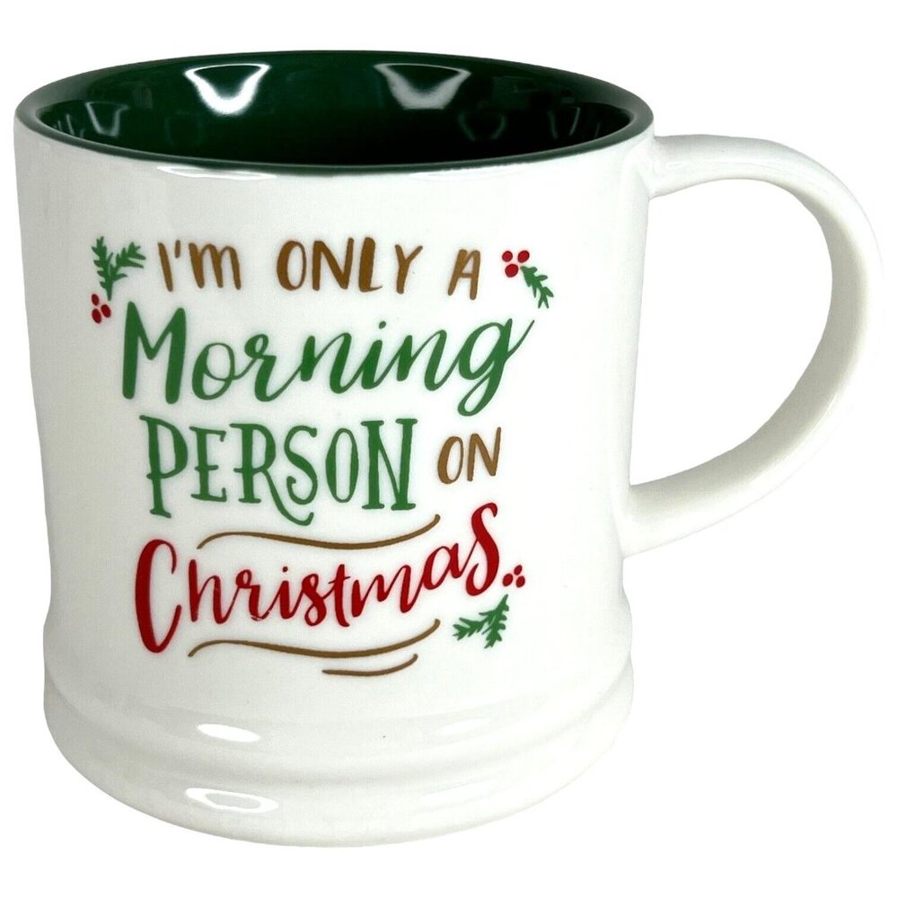 Threshold Im‎ Only A Morning Person On Christmas Mug White Green Cup Target Home